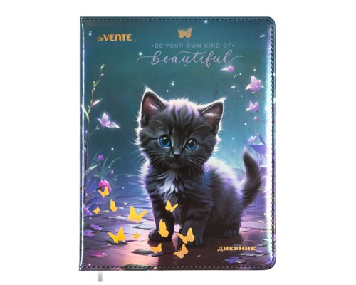 Дневник 1-11 кл. "Beautiful Cat" универсальный блок, 48 листов, белая бумага 80 г/м²,