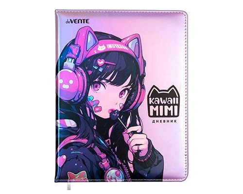 Дневник 1-11 кл. "Kawaii Mimi" универсальный блок, 48 листов, белая бумага 80 г/м²,