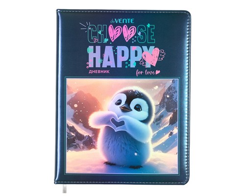 Дневник 1-11 кл. "Happy Pinguin" универсальный блок, 48 листов, белая бумага 80 г/м²,