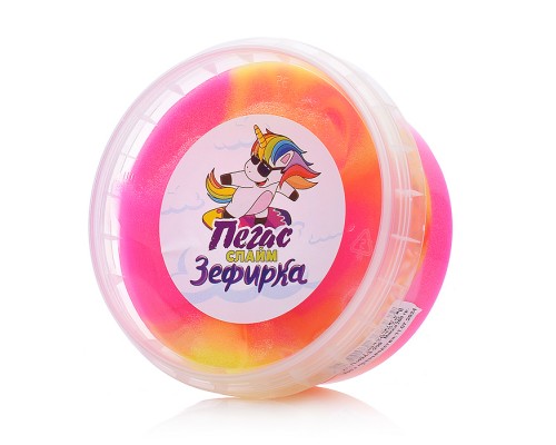 Слайм Зефирка, 200 гр., два цвета: желтый и маджента