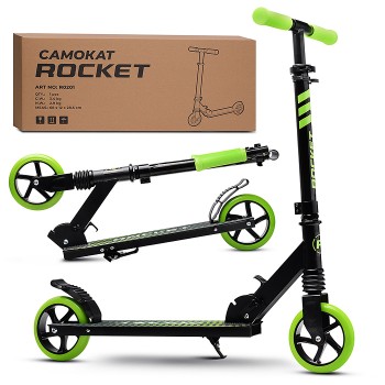 Самокат детский ROCKET,колеса PU, 145 мм, зелёный