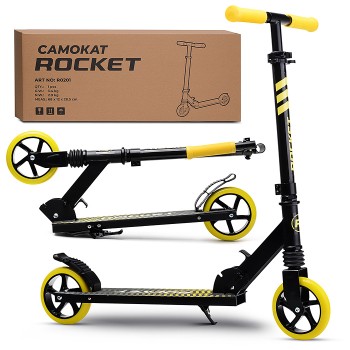 Самокат детский ROCKET,колеса PU, 145 мм, жёлтый