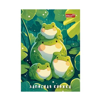 Записная книжка 48л. А7 "Семейство лягушек" перепл. 7БЦ, глянц.ламинация