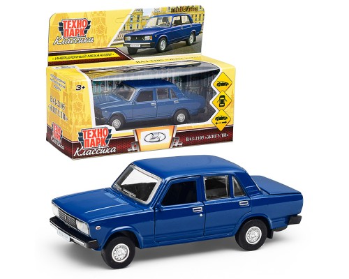 Машина металл LADA ВАЗ-2105 1997 12cm, (двери, багаж, темно-синий)инерц., в коробке