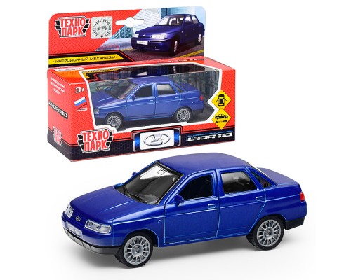 Машина металл LADA 110 12 см, двери, инерц., коробка