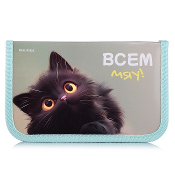 Пенал 1-секц, большой "Милый котик-1"