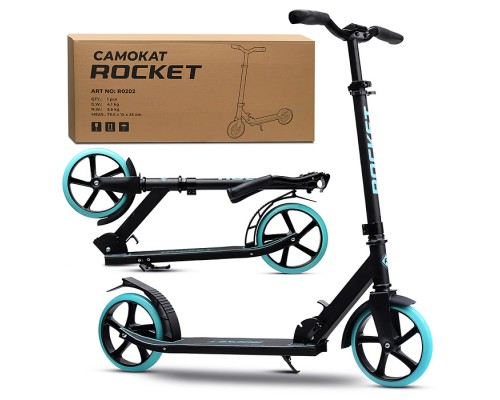 Самокат ROCKET, колеса PU 200 мм, ABEC 7, бирюзовый