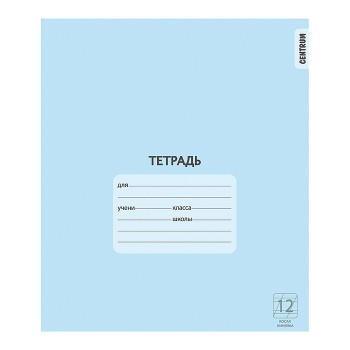 Тетрадь 12 л, косая линия, Голубая А5, на скрепке