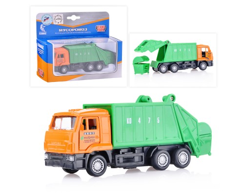 Машина металл KAMAZ мусоровоз 12см. (открыв. двери) в коробке