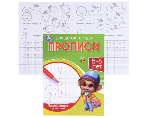 Пишем цифры правильно. 5-6 лет. Прописи для детского сада.