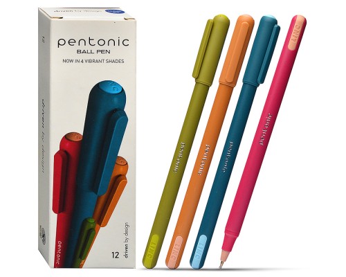 Ручка шариковая Pentonic Color синий 0,7 мм ассорти кругл. корп. игольчатый наконечник