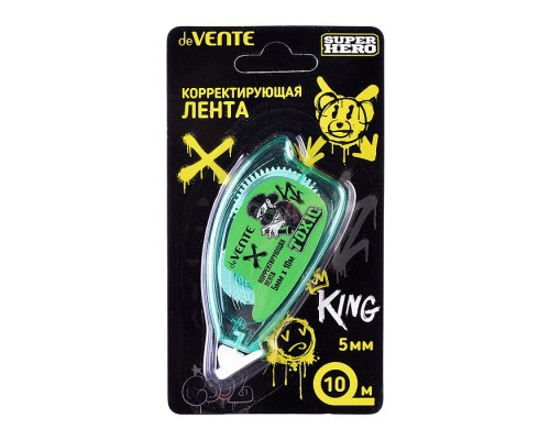 Корректирующая лента "SuperHero" 5 ммx10 м, полупрозрачный зеленый корпус