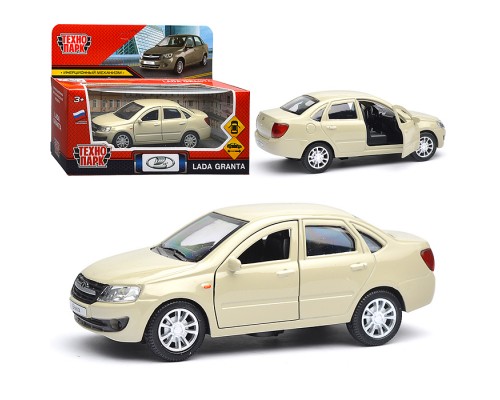 Машина металл LADA granta 11,5 см, (двери, инерц, бежевый,) в коробке