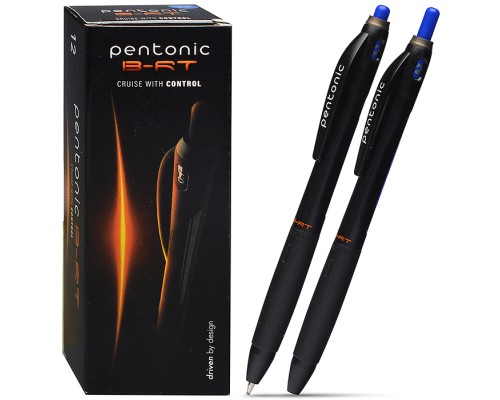Ручка шариковая автом. Pentonic B-RT синий 1 цв. 0,7 мм кругл. корп. грип игольчатый наконечник
