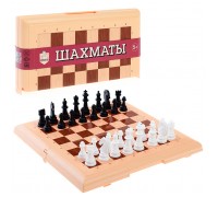 Игра настольная "Шахматы" в пласт.коробке (мал, беж)