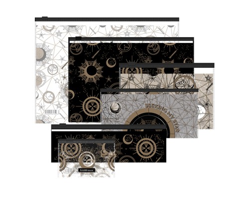 Набор из 6 zip-пакетов пластиковых Magic Sky, ассорти (A4, B5, C6, Travel, 230x70mm, Card Size)
