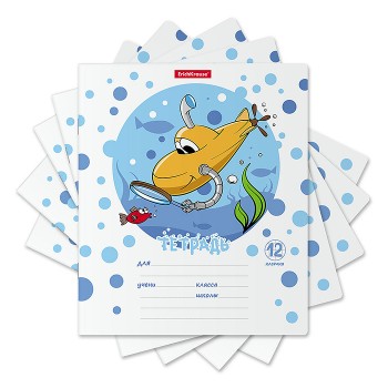 Тетрадь 12л. клетка "Funny Submarine"
