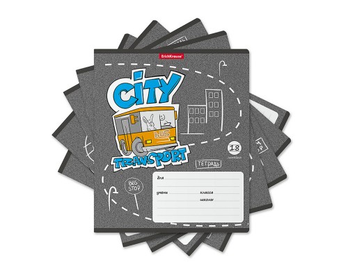 Тетрадь 18л. линейка "City Transport"