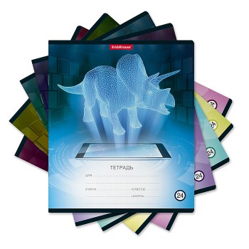Тетрадь 24л. клетка "Digital Dino"