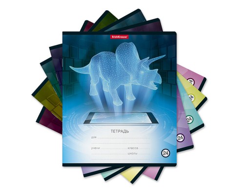 Тетрадь 24л. клетка "Digital Dino"