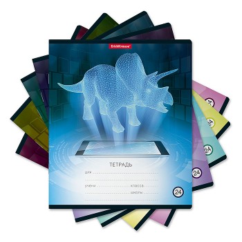 Тетрадь 24л. линейка "Digital Dino"
