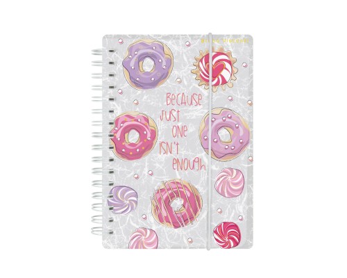 Записная книжка "Cute Journal Mini" А6, 80 л. на гребне с резинкой "сладкое настроение. Пончики", клетка