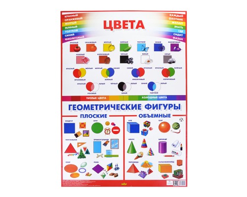 Плакат. Цвета. Геометрические фигуры 
