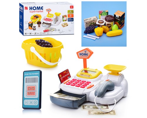 Игровой набор "Касса" (набор продуктов, корзина, весы) в коробке