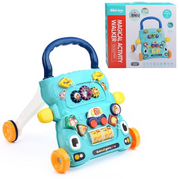 Игровой центр-Каталка "Забавная прогулка" голубые, в коробке