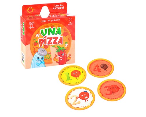 Игра карточная. Una pizza. 60 карточек. 8,2х8,2 см.