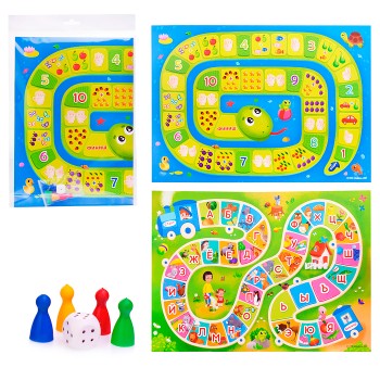 Игра-ходилка с фишками для малышей 2в1. Азбука+Счет