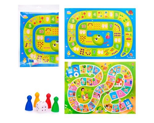 Игра-ходилка с фишками для малышей 2в1. Азбука+Счет