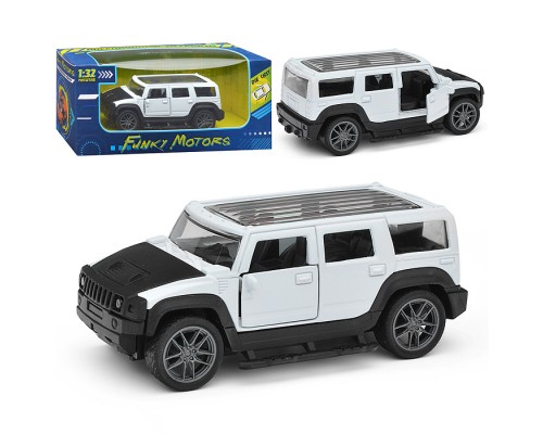 Белая инерционная машинка Сафари die-cast,1:32, открывающиеся двери
