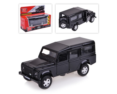 Машина металл Land Rover Defender 12см, (открыв. двери, черный) инерц, в коробке