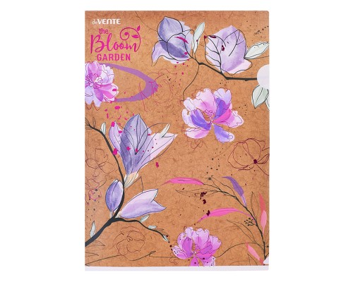 Папка-уголок "Bloom Garden" A4 (220x310 мм) 180 мкм, фактура крафт-имитация с рисунком, индивидуальная маркировка, тиснение фольгой