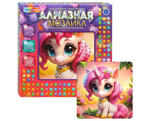 Алмазная мозаика 15*15 "Единорожка" в коробке