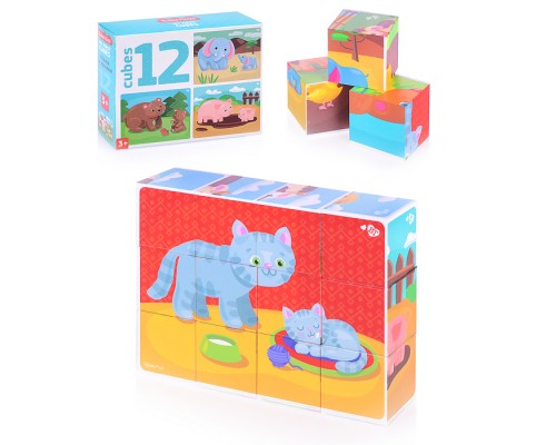 Кубики "Мама и малыш" (без обклейки) 12 шт BABY TOYS