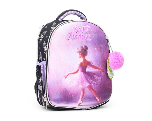 Рюкзак "Junior. Ballet Academy" школьный жесткий 35x27x13 см (14 л) вес 800 г, 1 отделение на молнии с разделителями для учебников, с органайзером, 1 отделение для формата A4, 2 боковых кармана сеточкой на резинке, эргономичная формоустойчивая с