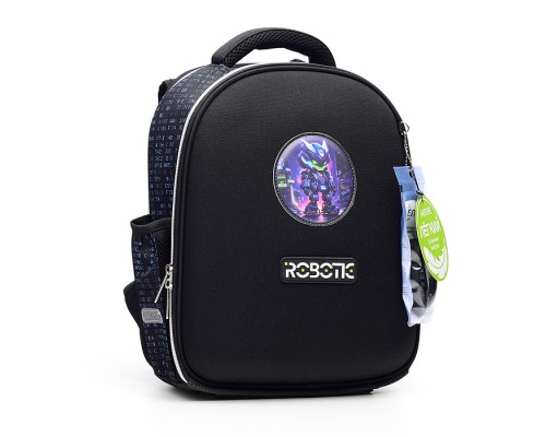 Рюкзак "Junior. Robotic" школьный жесткий 35x27x13 см (14 л) вес 800 г, 1 отделение на молнии с разделителями для учебников, с органайзером, 1 отделение для формата A4, 2 боковых кармана сеточкой на резинке, эргономичная формоустойчивая спинка с