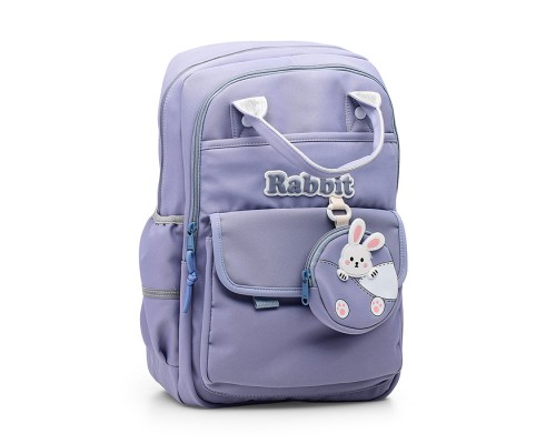 Рюкзак "Rabbit" подростковый 39x27x17 см (15 л) вес 500 г, высококачественный нейлон, двойные ручки, уплотненная спинка и уплотненные лямки, 2 отделения на молнии, 1 передний карман на молнии, 1 передний карман на липучке, кошелек на молнии, вну