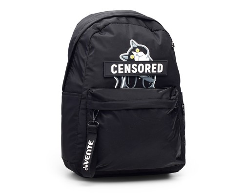 Рюкзак "Censored" подростковый 42x31x20 см (18 л) 500 г, плотный износостойкий полиэстер с водоотталкивающей пропиткой, 1 отделение на молнии с уплотненным отделением для ноутбука до 15 дюймов и книг, бегунок из репсовой ленты с печатью на перед
