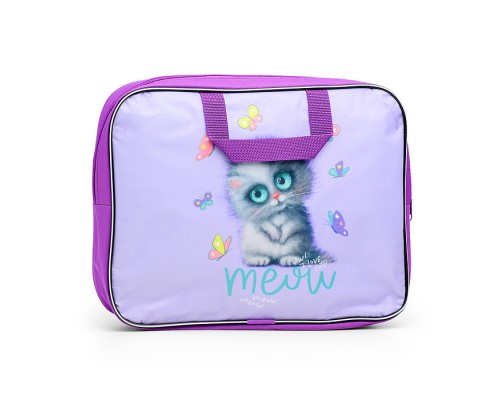 Папка для тетрадей широкая "Meow Cat" A4 (35x27x7 см) текстильная на молнии