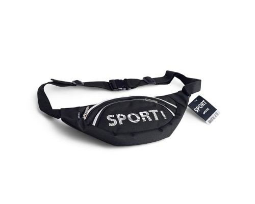 Сумка поясная "Sport" 24x12x7 см, 1 отделение на молнии, 1 передний карман на молнии, на регулируемом поясе с пряжкой, текстиль с объемной печатью
