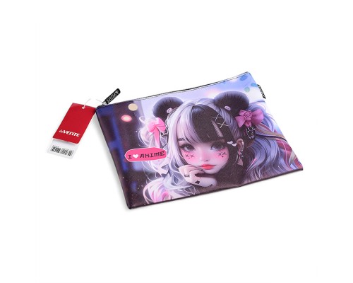 Папка для тетрадей "I Love Anime" A5 (27x20,5x1 см) на молнии сверху, матовая антивандальная искусственная кожа, с подкладом