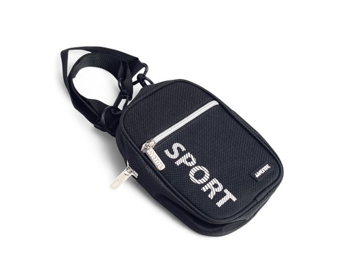 Сумка через плечо "Sport" 13x18x5 см, плотный износостойкий полиэстер с водоотталкивающей пропиткой, 1 отделение на молнии, 1 передний карман на молнии, 1 задний открытый карман, 2 внутренних кармана, регулируемые лямки длиной 125 см, 2 варианта
