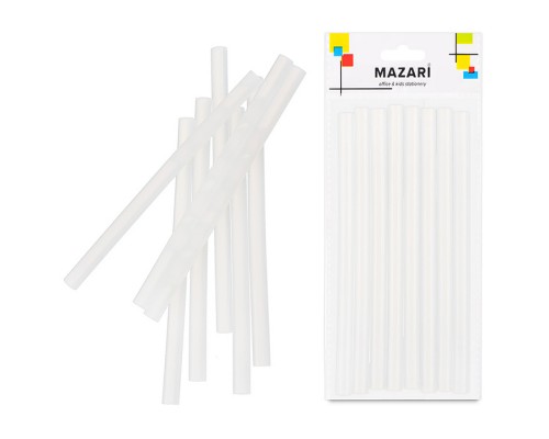 Стержни для клеевого пистолета ТМ MAZARI арт. M-4384P, M-4385P, длина 19 см, толщина 11мм, вес 18 г, 8 шт, ОПП-упаковка с европодвесом