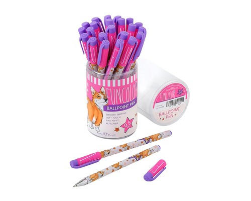 Ручка "HappyWrite. FunColor.Корги" шариковая 0.5 мм, синяя