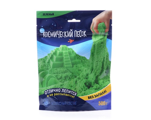 Игрушка для детей "Космический песок" 500 гр, дой-пак, зеленый