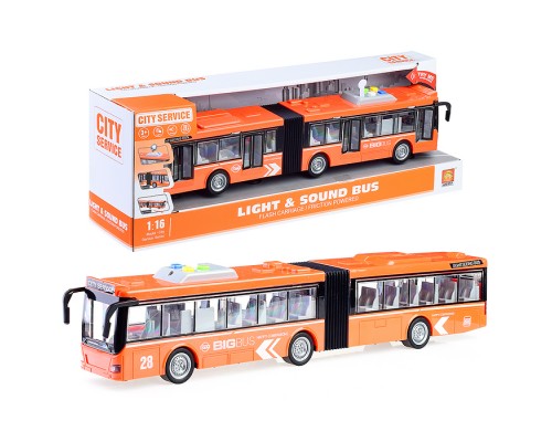 Автобус "Гармошка" 1:16 (свет, звук)  в коробке