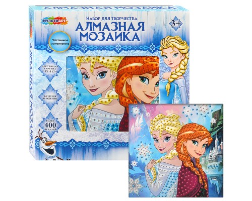 Алмазная мозаика 15*15 "Снежная принцесса" в коробке